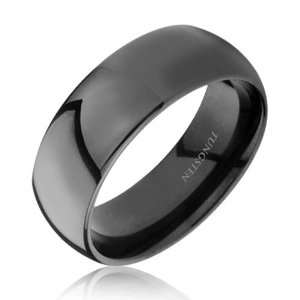 Bling Jewelry Black Tungsten Carbide Mens Wedding Band Ring 8mm   Size 