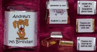 Dogs Puppy Wolf Candy Wrappers Birthday Party Personalized Favors 