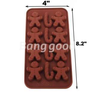 Silicone Gingerbread Man Cane Candy Chocolate Mold Cake Cookies Bread 