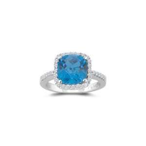   Cts Diamond & 4.01 Cts Swiss Blue Topaz Ring in Platinum 8.0 Jewelry