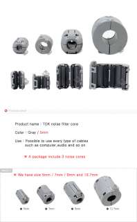 5mm x3 Ferrite Snap On TDK NOISE FILTER CORE 3pcs Brand NEW
