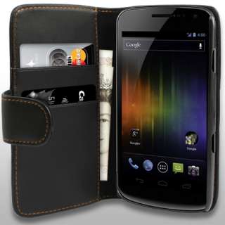 AIO Black Wallet Leather Case For Samsung Galaxy Nexus i9250 + Screen 