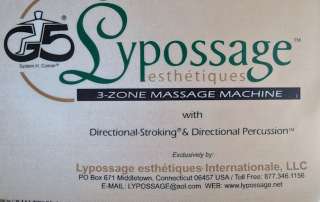 LYPOSSAGE 3 Zone Massage Therapy Machine Gemini G5 Portable w/ Stand 