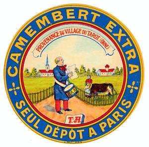 FRENCH CHEESE LABEL CAMEMBERT PROVENANCE VILLAGE TAROT  