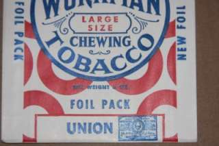 Vintage Union Workman Chewing Tobacco Foil Pack Bag  