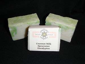 Homemade Soap COCONUT MILK Spearmint & Eucalyptus ~Handmade~ Scent Is 