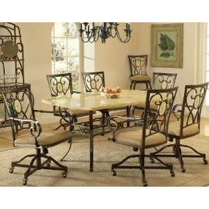   Brookside 7 Pc Rectangle Dining Set Caster Chairs