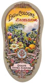 Vtg French Paris Perfume Label Eau de Cologne Excelsior  