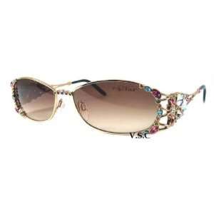  CAVIAR 6528 Sunglasses gold and multi crystals 72 Beauty