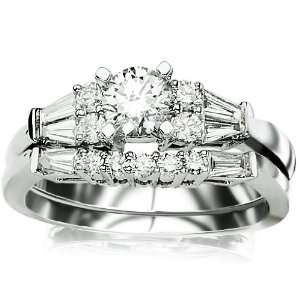  Baguette Diamond Ring Only with a 0.97 Carat J SI1 Certified Center 