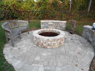 COMPLETE FIREPIT KIT 30 DIAMETER OUTDOOR PATIO STONE SIMIL  
