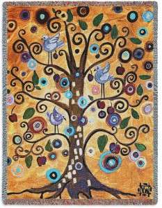 TREE OF LIFE Abstract Modern Throw Blanket Afghan  