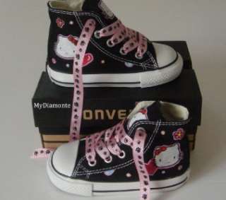 Baby Converse Hand Painted Hello Kitty COP34  