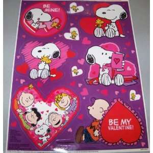  Snoopy Charlie Brown Peanuts Valentines Day Color Clings 