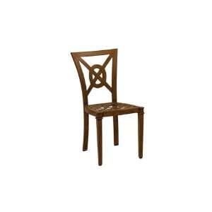   Aluminum Metal Side Patio Dining Chair Cherry Finish