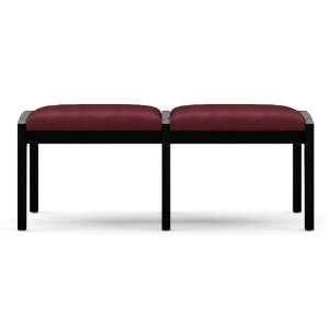   Two Seat Fabric Bench Coffee Bean Fabric/Cherry Frame