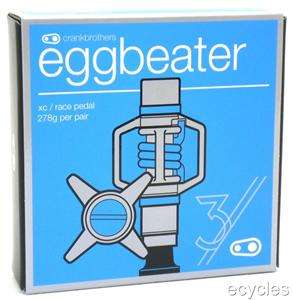 Crank Brothers EggBeater Egg Beater 3 Pedals   Stainless with Blue 
