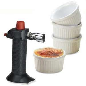 NEW Chefs Brulee Blow Torch & 4 Ramekins Set Blowtorch  