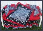 NEW crib bedding set RED BLACK ZEBRA POLKA DOTS fabrics  