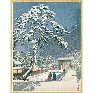  Caspari Holiday Cards Japanese Woodblock Print Box of 20 Cards 