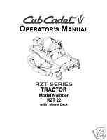 Cub Cadet RZT 22 W/ 50 mower deck Operators Manual  
