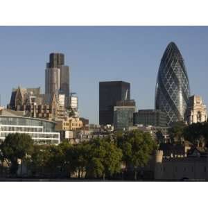 City of London Skyline, 30 St. Mary Axe Building on the Right, London 