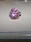 Vintage Purple Quartz Emerald Cut Sterling 925 Ring  