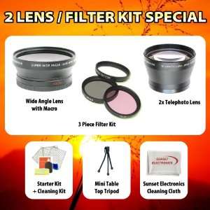  Wide Angle Macro Lens + 2x Telephoto Lens + 3 Pc. Filter 