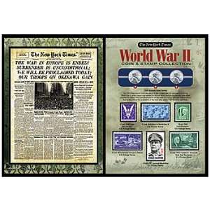  The New York Times WWII Coin and Stamp Collection in a 