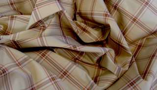 yds Exquisite 100% Silk Taffeta Plaid Drapery Fabric  