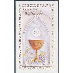On Your First Holy Communion Card (Chalice at Pointed Window) (SFI 