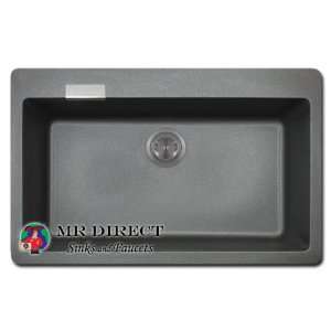  Black Granite/Quartz Composite Undermount Kitchen Sink 