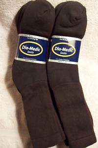 Pair Lot Dia Medic 10 13 Diabetic Socks, NWT, Brown  