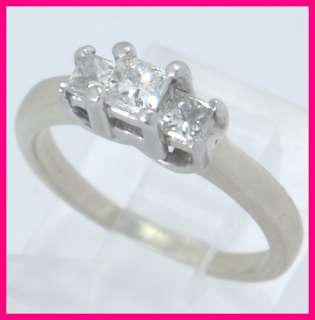 14k & Platinum Past Present Future Diamond Anniversary Ring .57ct
