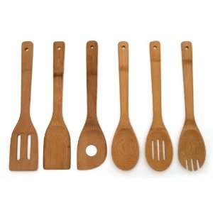   826 Set of 6 Bamboo Kitchen Tools, in Mesh Bag
