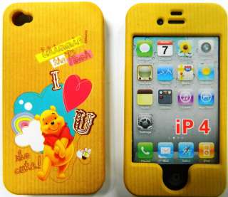 iPhone 4 4S 4G HARD SnapOn COVER CASE DISNEY WINNIE the POOH I HEART U 