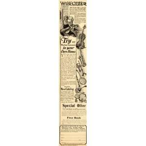   Ad Rudolf Wurlitzer Band Instrument Violin Cornet   Original Print Ad