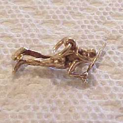 Solid 14Kt Gold Spear Diver Charm/Pendant   New  