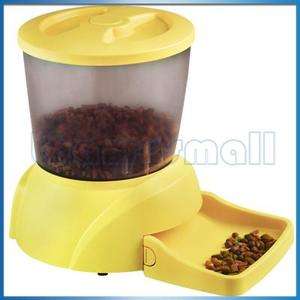Yellow Automatic Pet Dog Cat Feeder Voice Message  Fast  