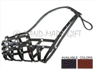 GERMAN SHEPHERD Secure Leather BLACK Basket Dog Muzzle  