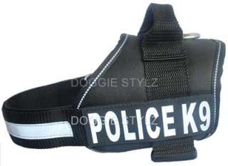Dog Harness POLICE K9 reflective patches Professional  