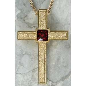   Bishops Cross On Fine Gilded 30 Chain & Velvet Gift Box Jewelry