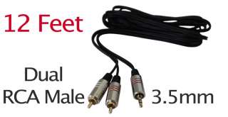 ft Y ADAPTER CABLE 3.5mm Mini Stereo to 2 Male RCA Android/iPhone 