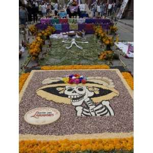 Decorations for the Day of the Dead Festival, Plaza Principal, San 