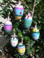 EASTER 12 Decorative Eggs Hand Painted, Wooden Egg  