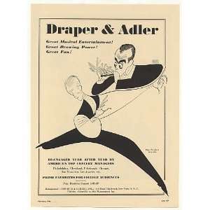  1948 Draper & Print Adler Al Hirschfeld art Booking Print 