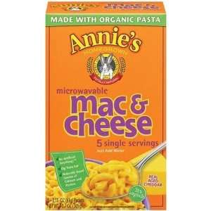 Annies Homegrown Wisconsin Cheddar Microwavable Mac & Cheese, 5 Count 
