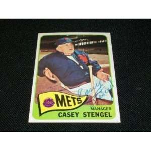  New York Mets Casey Stengel Auto Signed 1965 Topps Card 