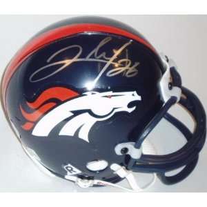 Clinton Portis Signed Mini Helmet   Broncos Riddell