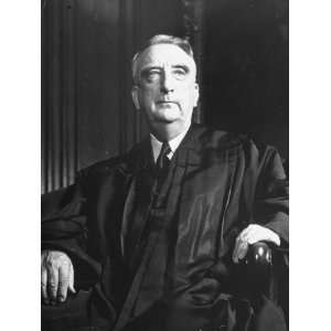  Chief Justice Fred M. Vinson Sitting in Chair in His Robe 